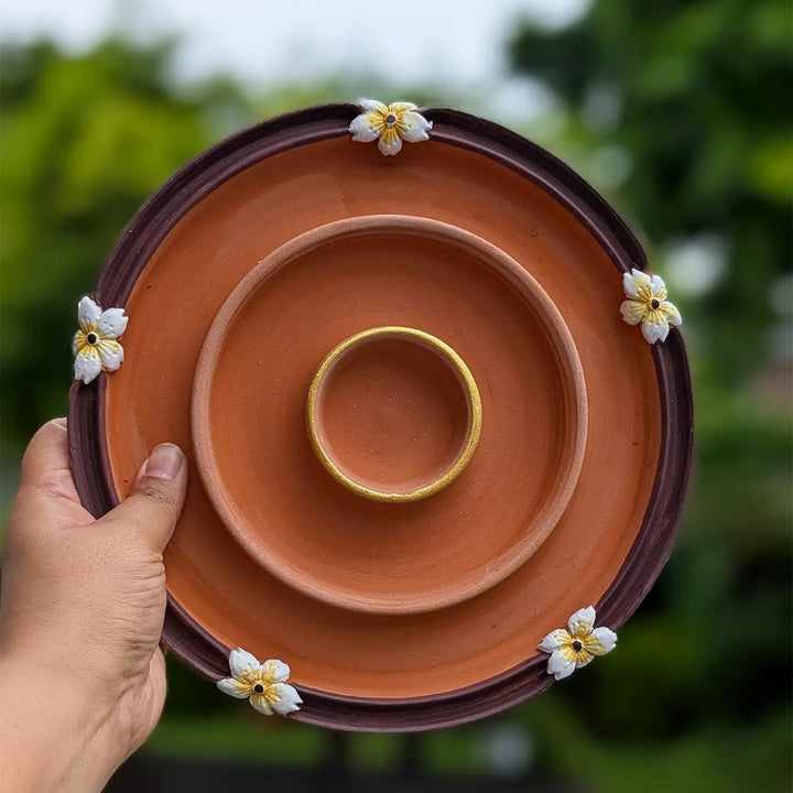 Handmade Decorative Floral Terracotta Urli