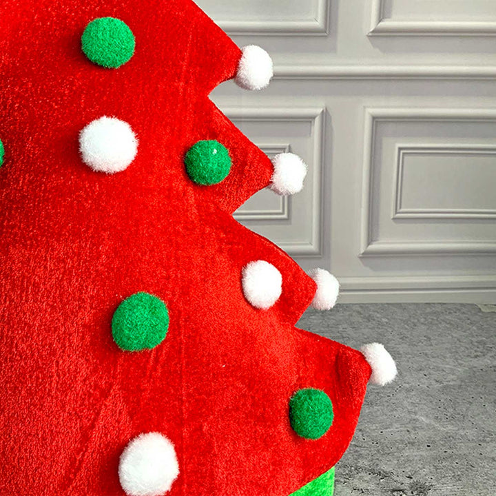 Handmade Red Pompom Christmas Tree Shaped Velvet Santa Hat | Xmas Gifting Ideas