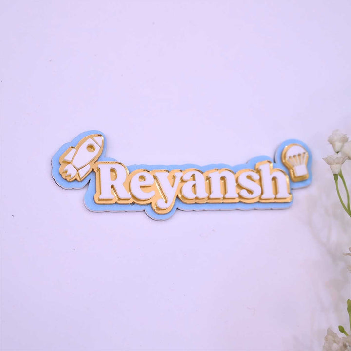 Personalized Printed Rock & Hot Air Balloon Theme Acrylic Fridge Magnet