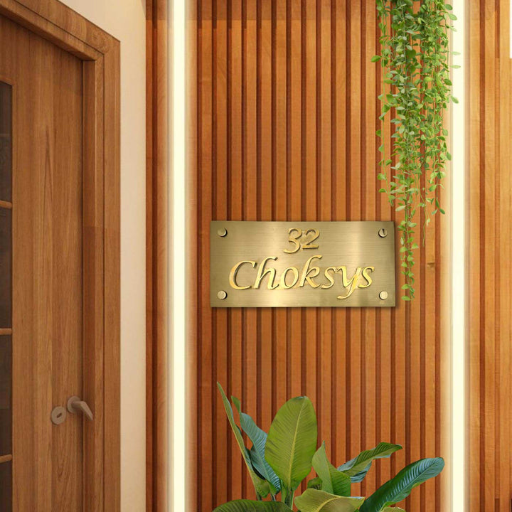 Personalized Weatherproof Rectangle Stainless Steel Name Plate With 3D Letters