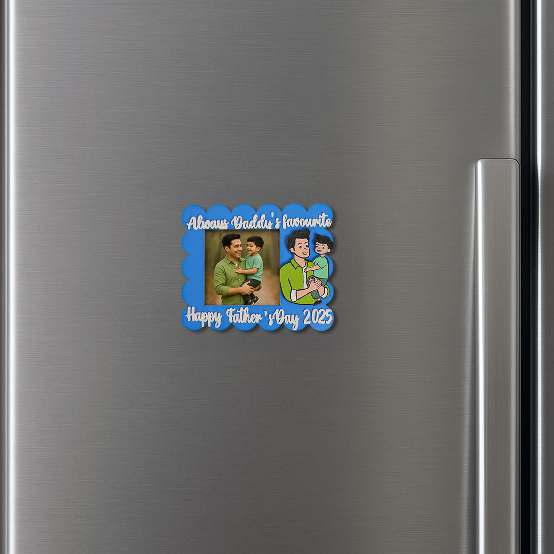 Photo Personalized Polaroid Theme MDF Wood Fridge Magnet For Fathers