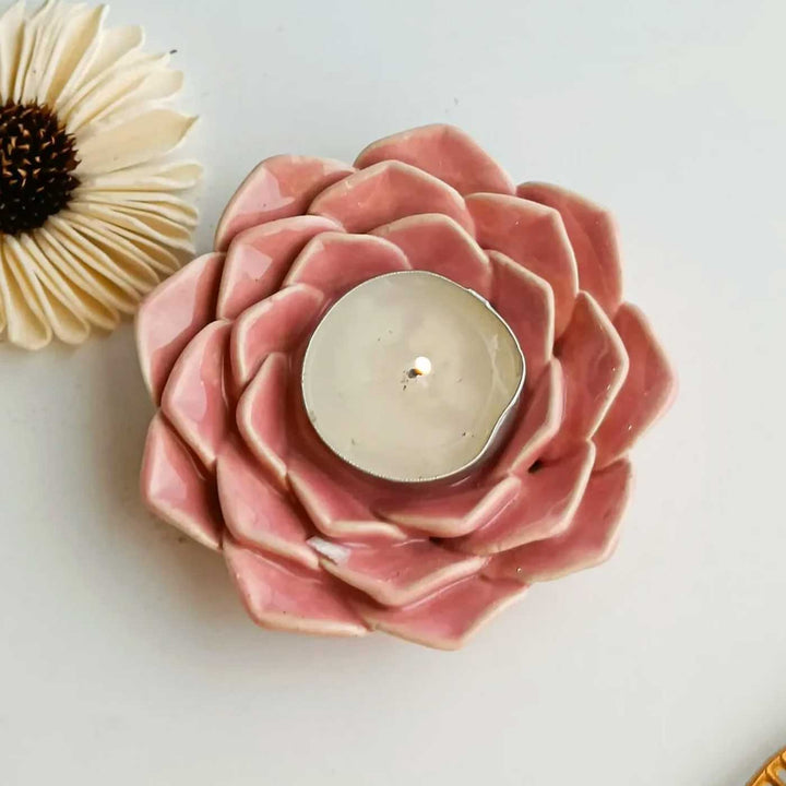 Handmade Phoolrani Ceramic Tealight Holder