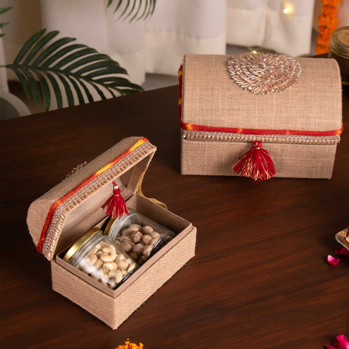 Handmade Moli Theme Sandook Jute Gift Box