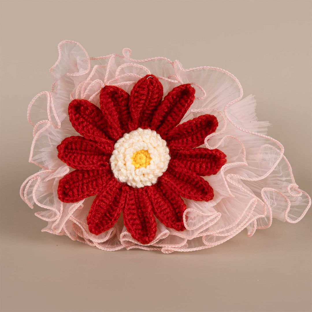Handmade Crochet African Daisy Flower Bouquet With Lights | Includes Photo & Greeting Card