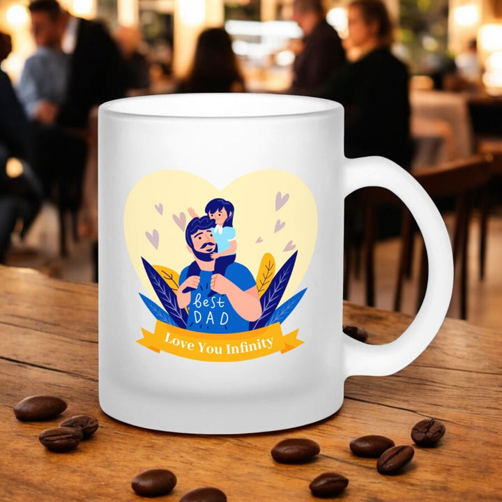 Printed Dad And Son Theme Glass Mug