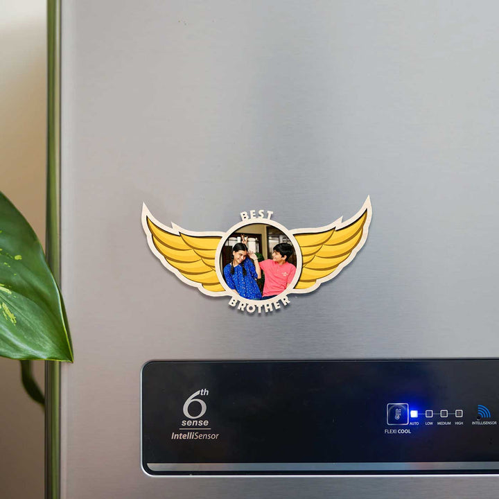 Photo Personalized Printed "Best Brother" Wooden Fridge Magnet
