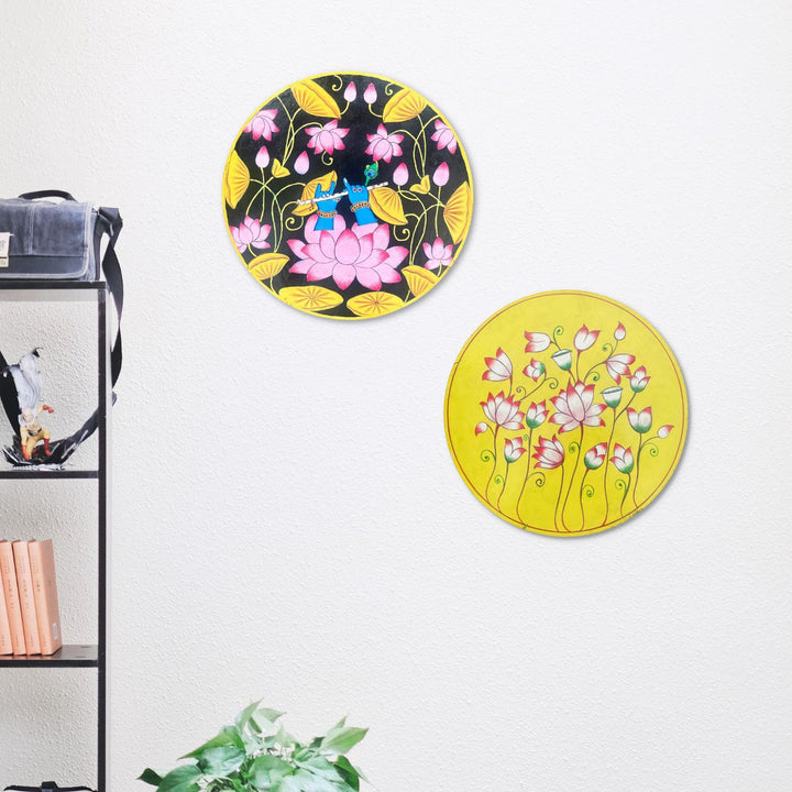 Handpainted Mango Wood Pichwai Wall Plate