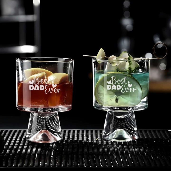 Engraved Best Dad Ever Theme Whiskey Glass | 250 ml