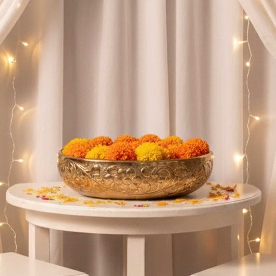 2 Pc | Swarna Sunshine Aluminum Golden Urli Set