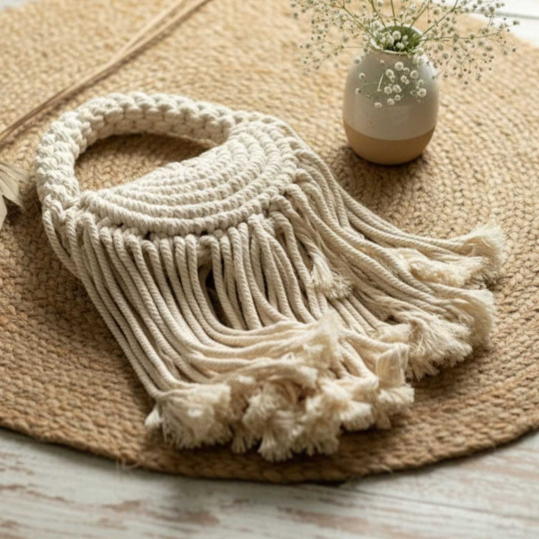 Handmade Macrame Oyster Handbag