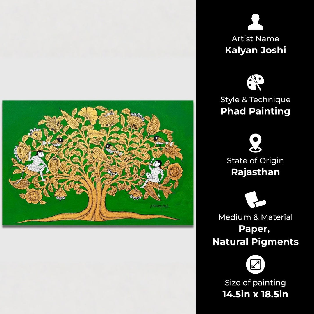14.5 X 18.5 Inch | Tree Of Life Paper Phad Painting