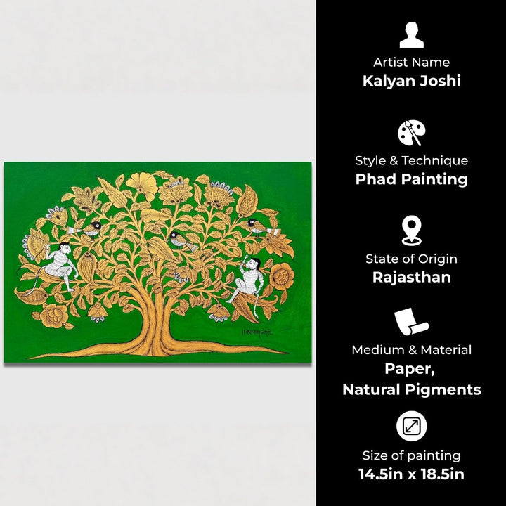 14.5 X 18.5 Inch | Tree Of Life Paper Phad Painting