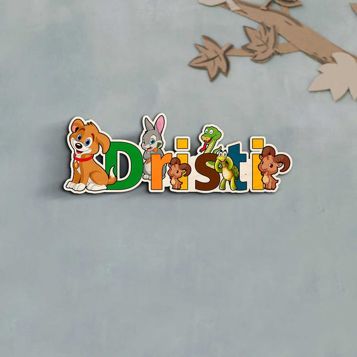 Kid's Animal Theme Printed Nameplate