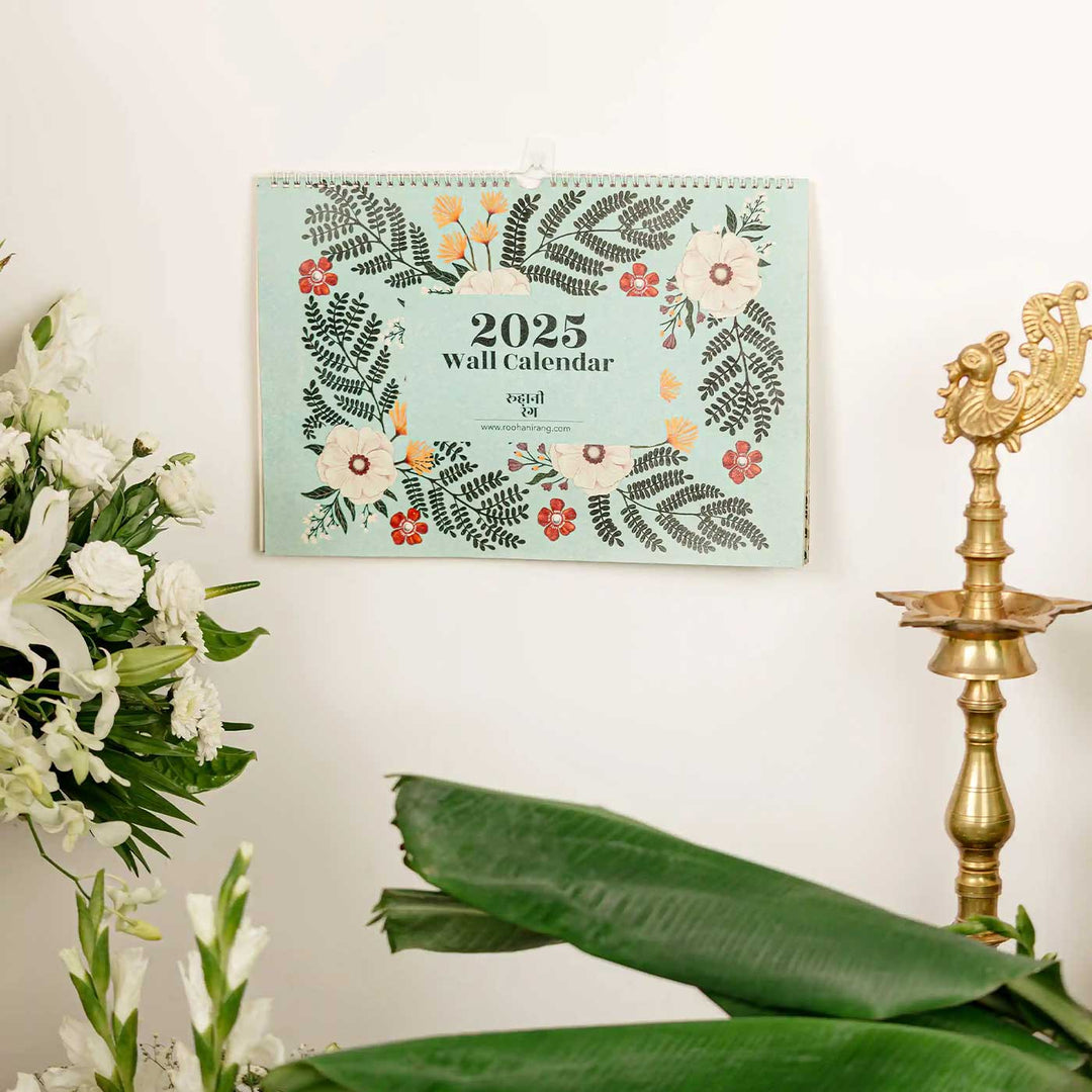 Handmade 2025 Blue Wall Calendar