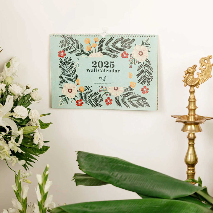 Handmade 2025 Blue Wall Calendar