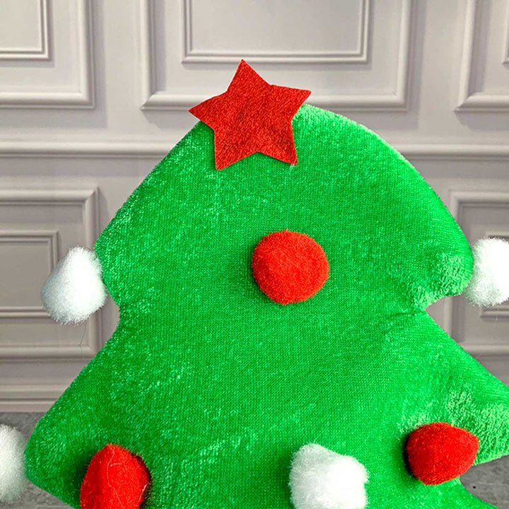Handmade Green Pompom Christmas Tree Shaped Velvet Santa Hat | Xmas Gifting Ideas