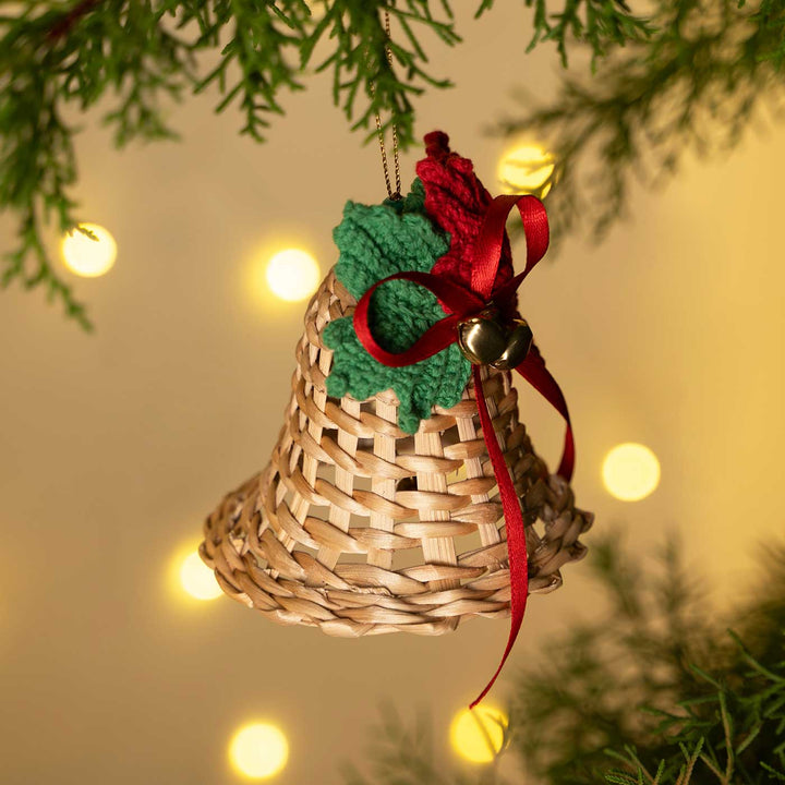 Handmade Banana Bark Maple Bell Hanging Ornaments