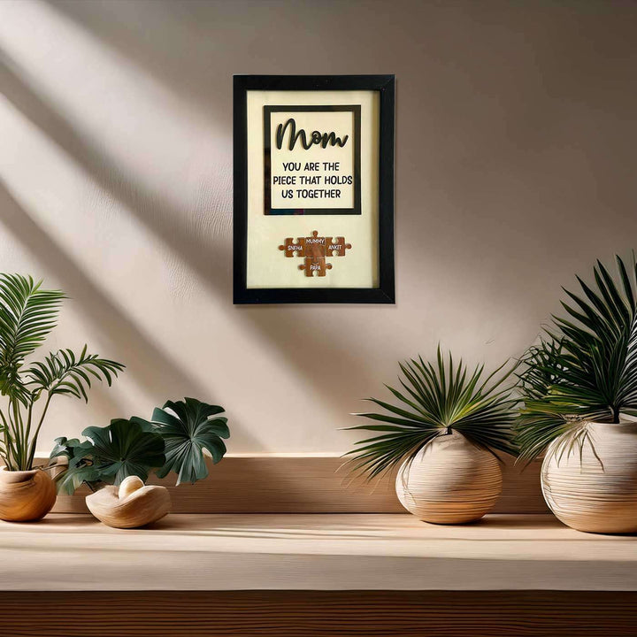 Personalized Handmade Puzzle Theme MDF Wood Decorative Plaque For Mothers