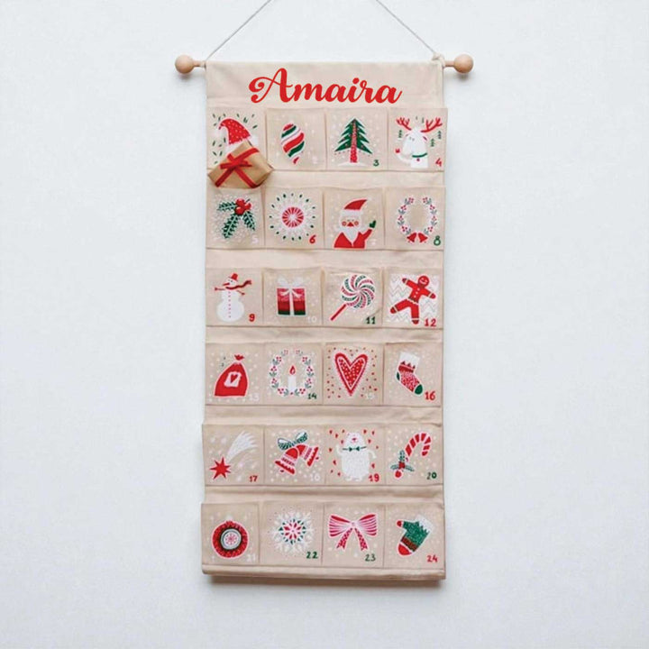Personalized Handmade Fabric Classic Advent Calendar For Christmas