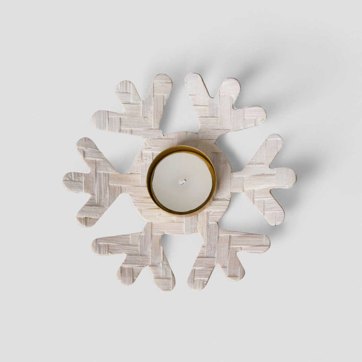 Handmade Bamboo Frost Tea Light Holder | Set Of 2