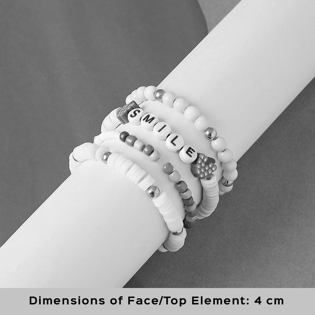 4 Pc | Personalized Cotton Candy Skies Stackable Beaded Bracelet For Girls