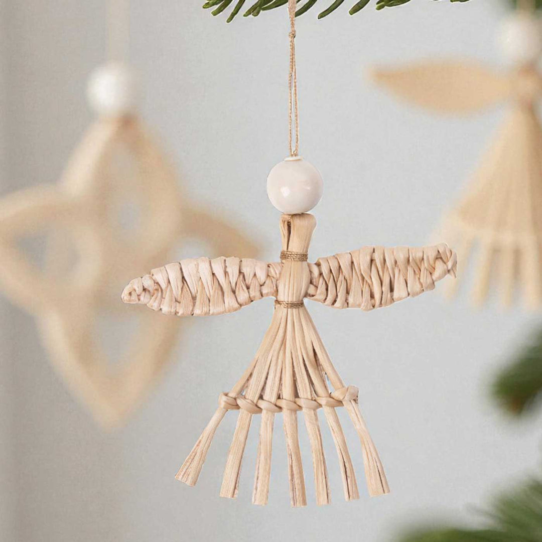 5 Pc | Handmade Banana Bark Angel Hanging Ornaments
