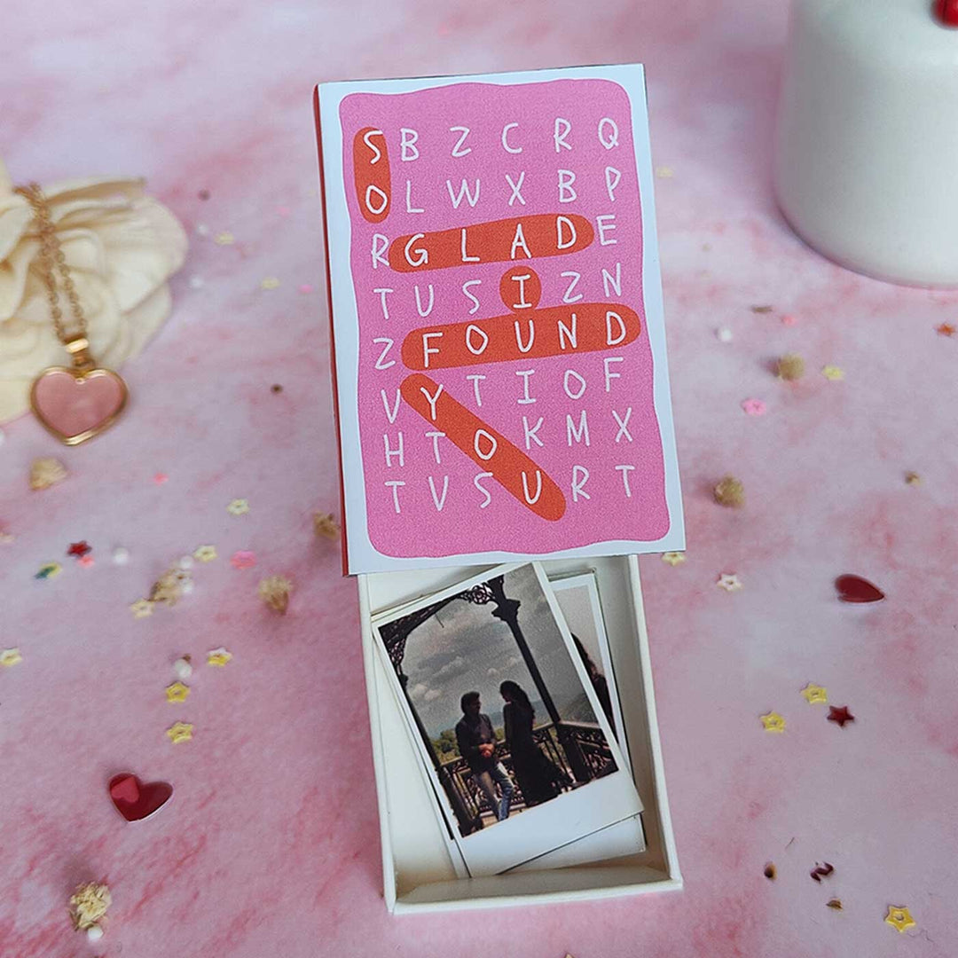 11 Pc | Love Story in a Matchbook Magnet With Mini Polaroids | Valentine’s Gifting