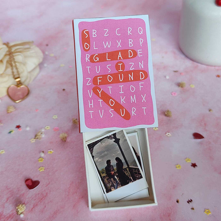 11 Pc | Love Story in a Matchbook Magnet With Mini Polaroids | Valentine’s Gifting