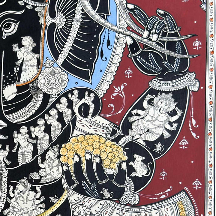 48 x 30 Inch | Handmade Canvas Vaastu Ganesha Painting