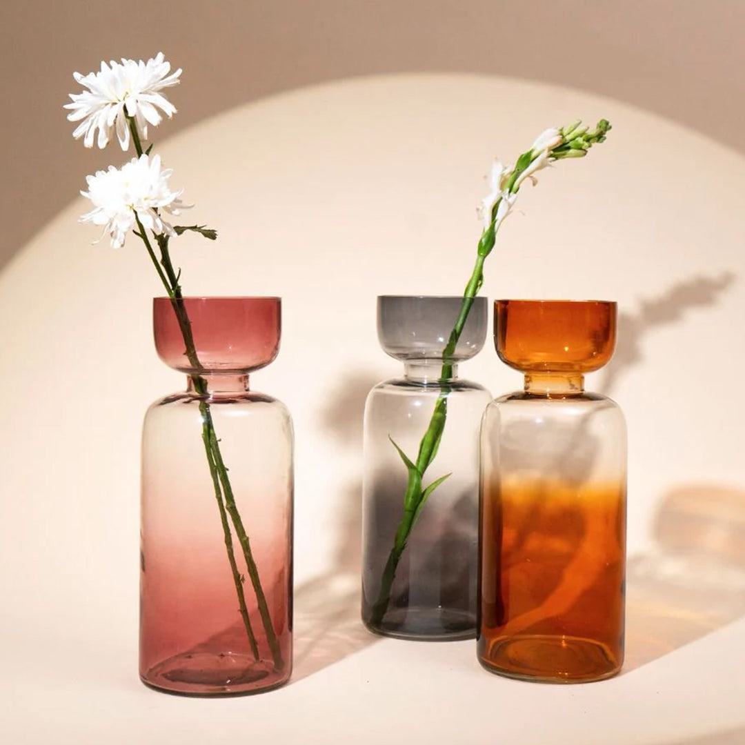 Handmade Haze Brown Grande Tinted Glass Vase | 11.8 inch