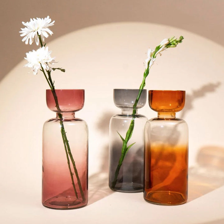 Handmade Haze Brown Grande Tinted Glass Vase | 11.8 inch