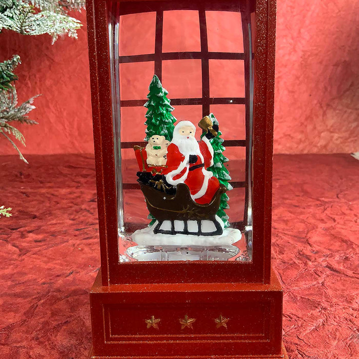 London Booth Santa Sledge Musical Glitter Light Water Magical Snow Globe Decor For Christmas Table Decoration