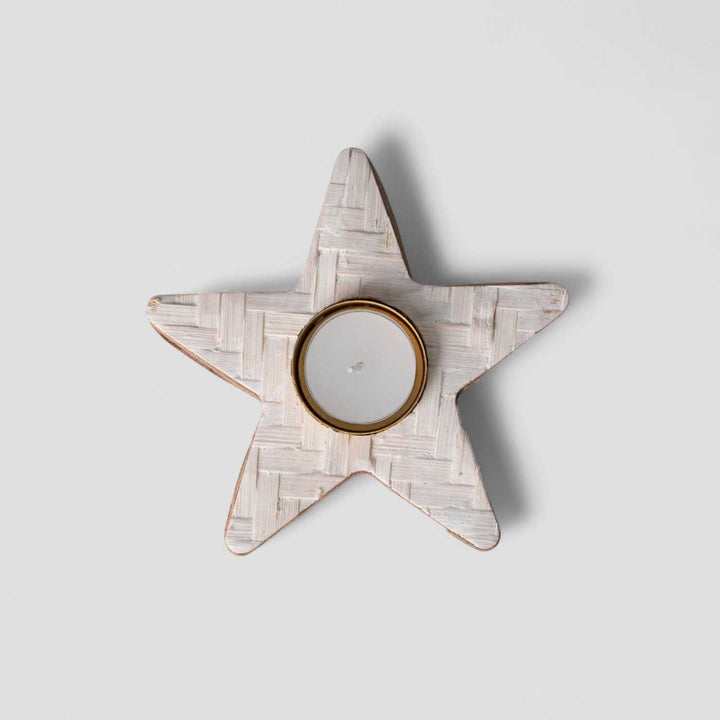 Handmade Bamboo Star Tea Light Holder | Set Of 2