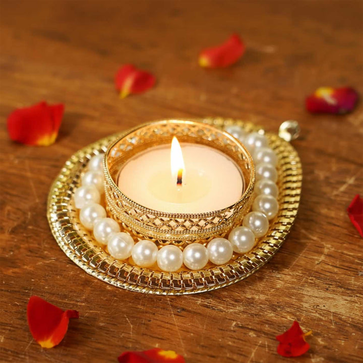Set of 10 | Decorative Golden Tealight Holder
