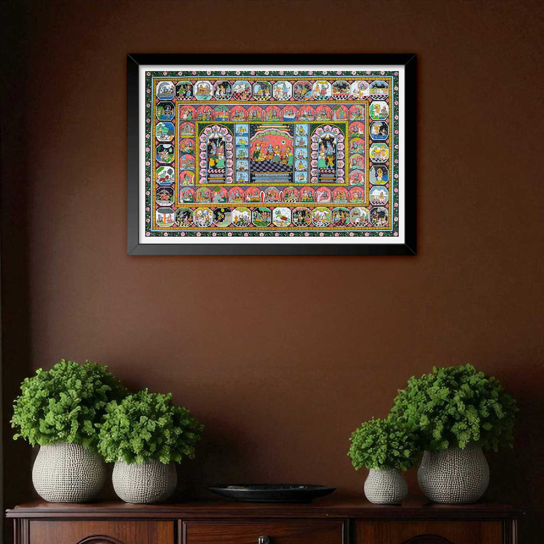 60 X 36 Inch | Handmade Canvas Story Of Krishna Painting