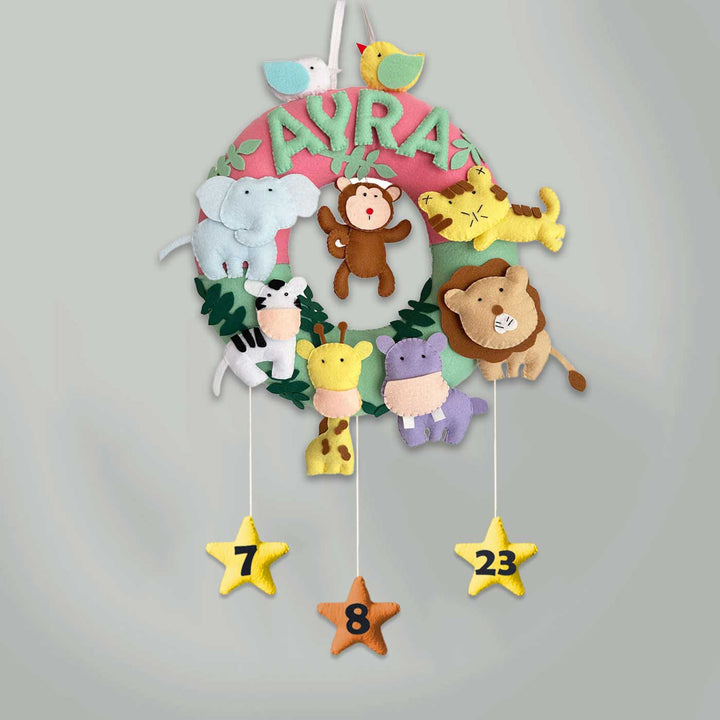 Personalized Felt Jungle Theme Kids Nameplate