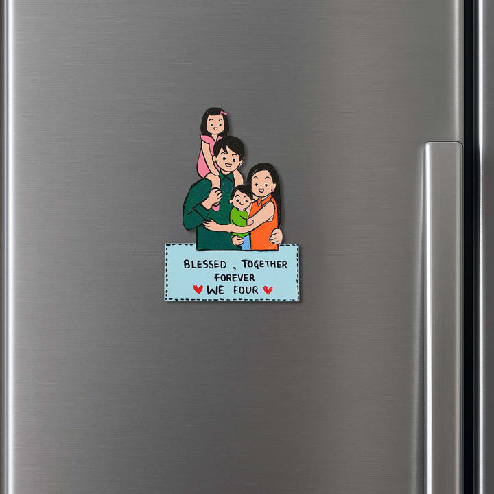 Personalized Family Theme MDF Wood Fridge Magnet