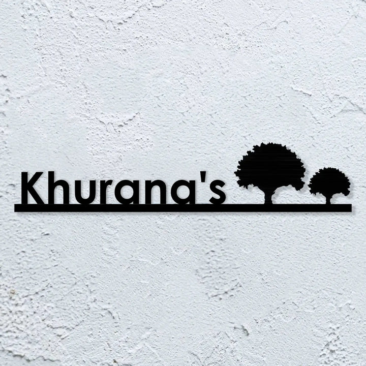 Personalized Laser Cut Tree Theme Steel Name Plate