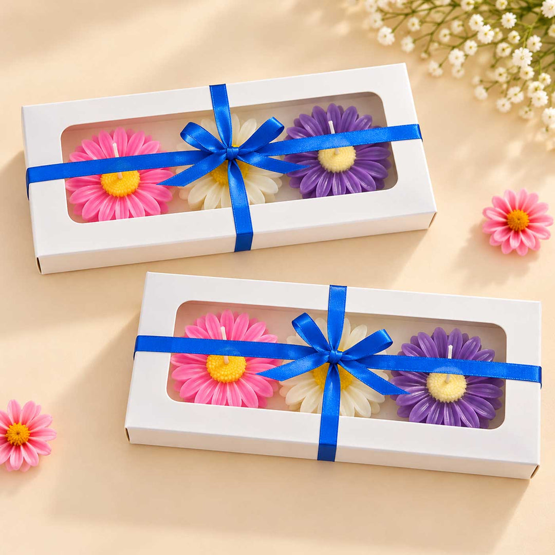 12 pc | Handmade Daisy Mogra Scented Soy Wax Floating Candle