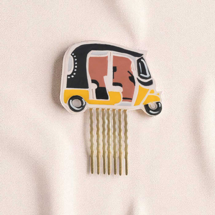 Handmade Polymer Clay Namma Ooru Auto Reversible Hair Pin