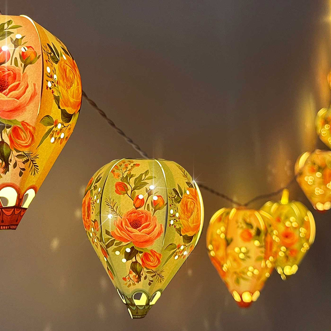 Handmade Floral Mini Hot Air Balloon DIY Paper Fairy Light