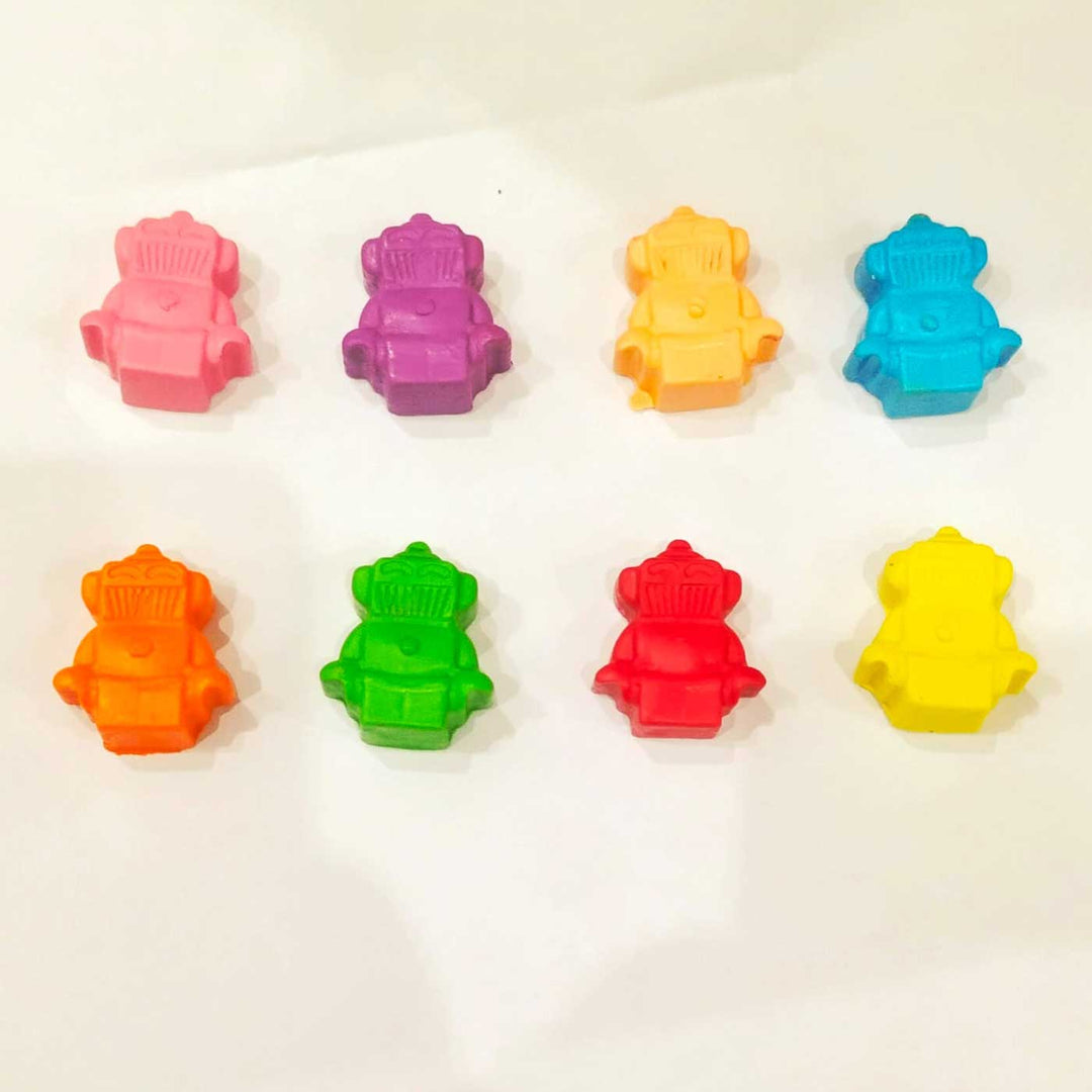 Handmade Non-Toxic Mini Robot Crayons | Set Of 8