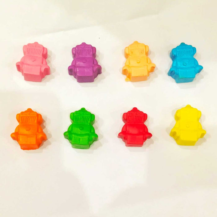 Handmade Non-Toxic Mini Robot Crayons | Set Of 8
