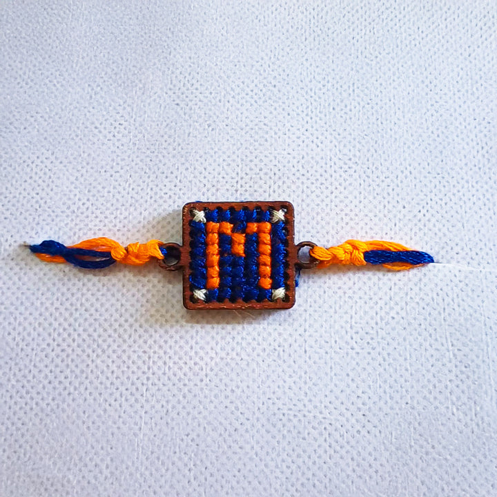 Personalized Handmade Letter Wooden Rakhi With Roli Chawal For Brother
