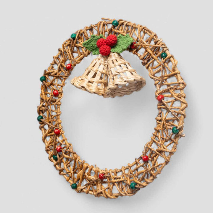 Lightweight Handmade Banana Rope Jingle Bell Wreath