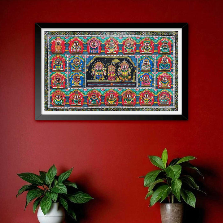24 X 40 Inch | Handmade Canvas 24 Incarnations Of Lord Jagannath Painting