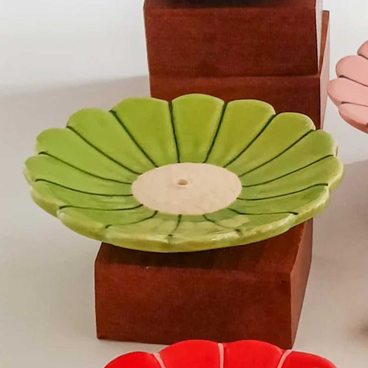Handmade Daisy Delight Design Ceramic Incense Stick Holder