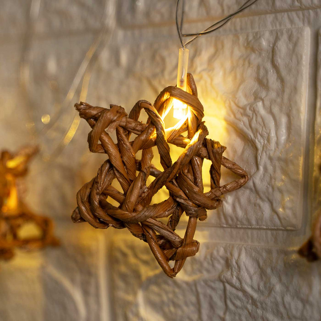 3m, 13 Bulbs | Handmade Banana Rope Star Fairy Lights