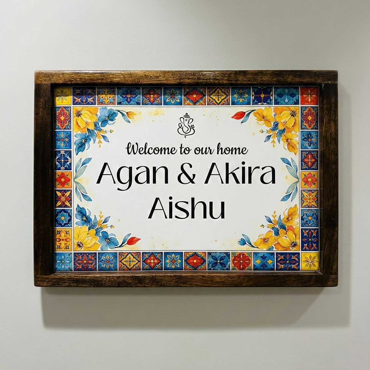 Buy Multi Tile Vintage Personalized Resin Wooden Frame Name Plate ...