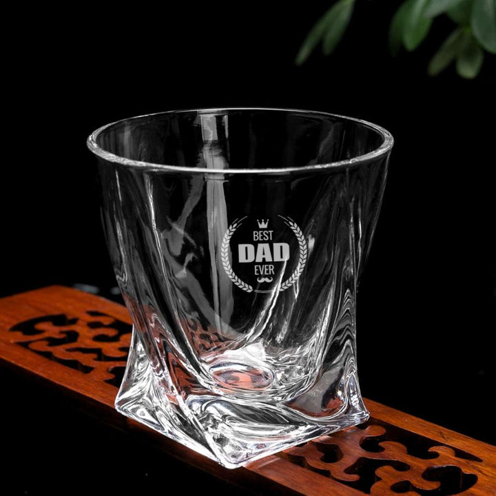 Engraved Best Dad Ever Whiskey Glass For Fathers | 310 ml